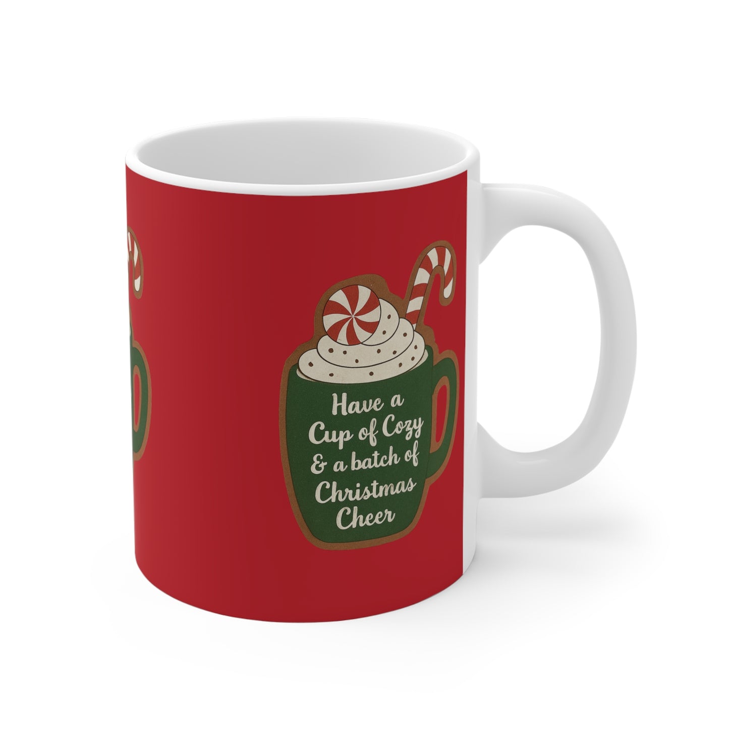 Copy of Peppermint Candy Cane "Cup of Cheer" Christmas Mug — 11oz