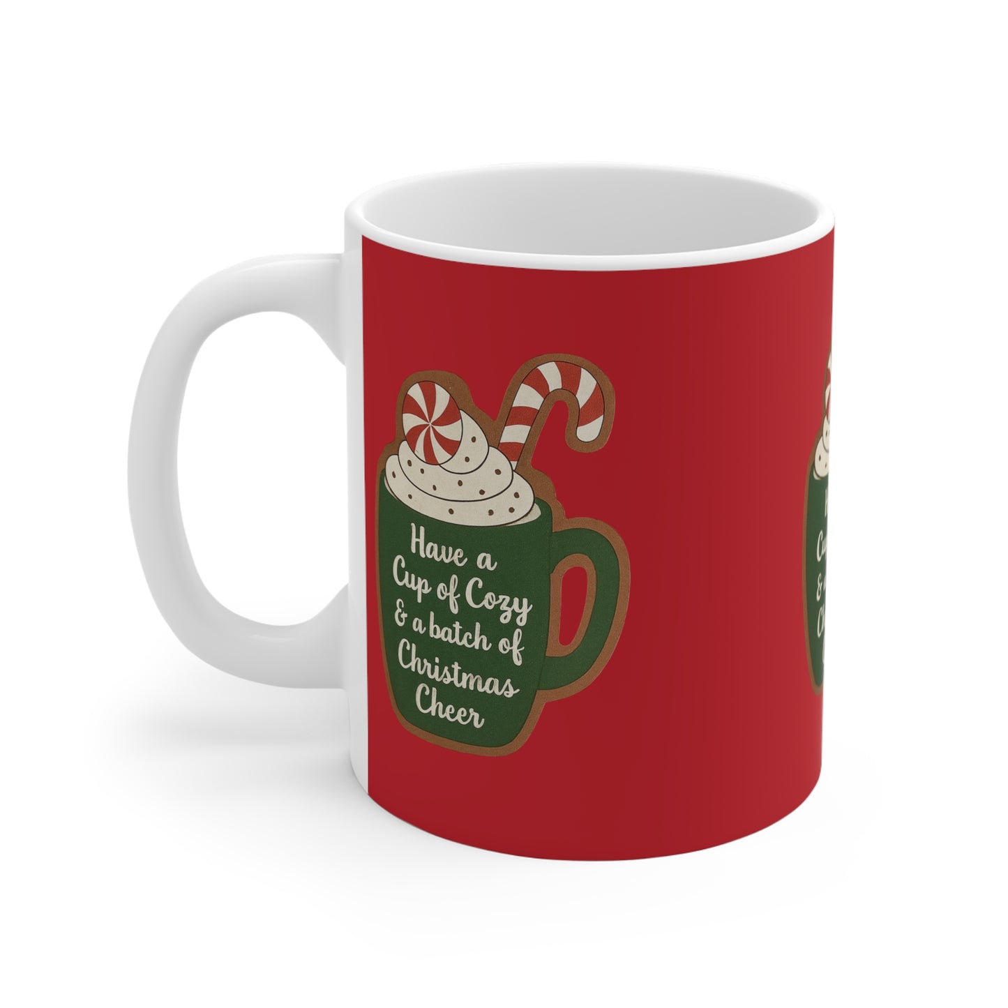 Copy of Peppermint Candy Cane "Cup of Cheer" Christmas Mug — 11oz