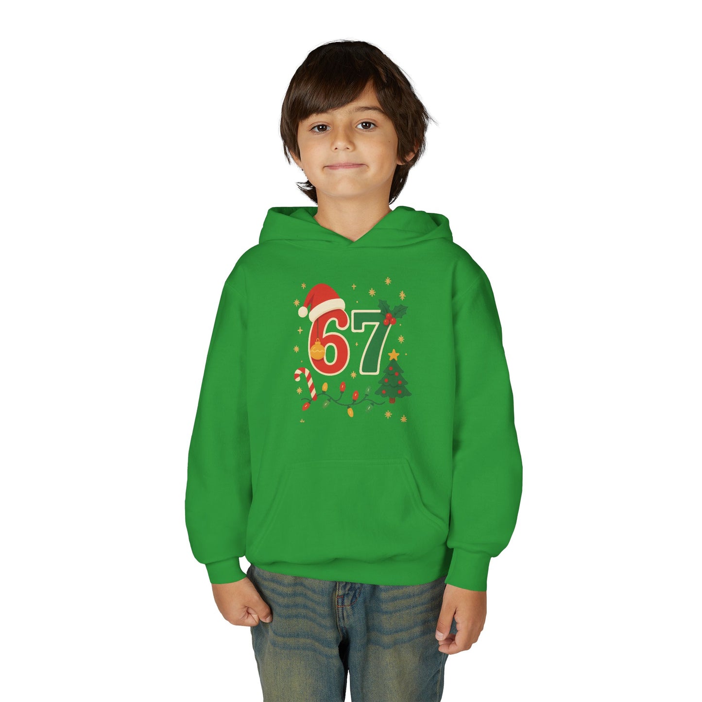 67 Christmas Youth Heavy Blend Hooded Sweatshirt
