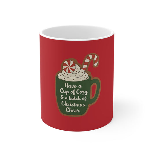 Copy of Peppermint Candy Cane "Cup of Cheer" Christmas Mug — 11oz